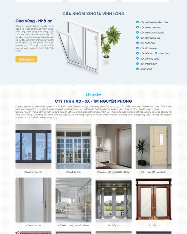 Cửa nhôm Xingfa Vĩnh Long